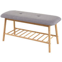 SITZBANK SCHUHREGAL Braun, Grau - Braun/Grau, Holz (90/44/34cm) - MCW