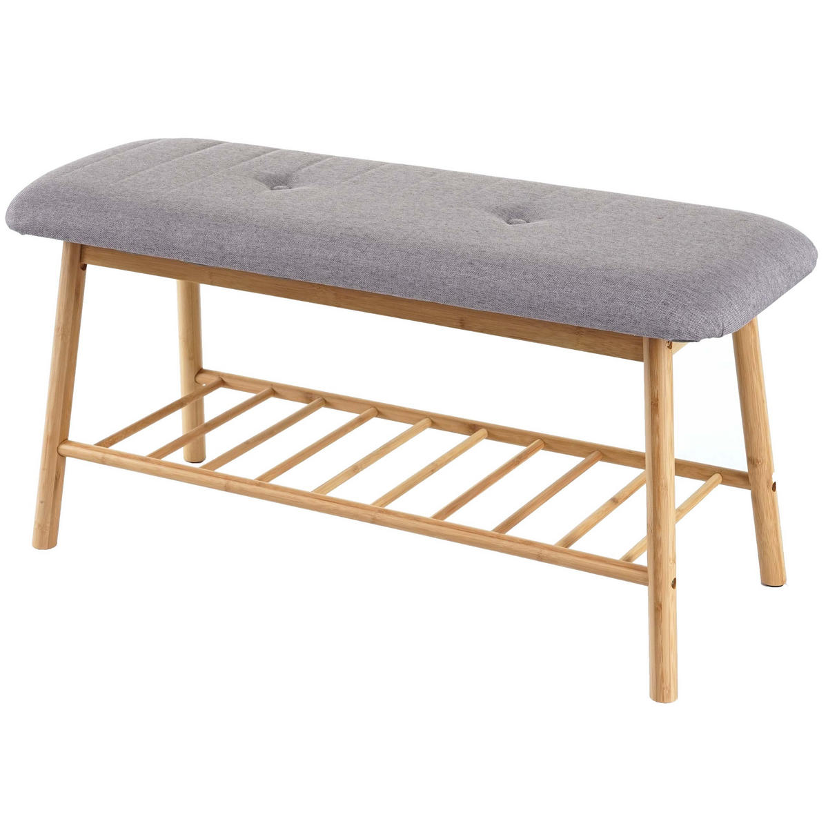 SITZBANK SCHUHREGAL Braun, Grau - Braun/Grau, Holz (90/44/34cm) - MCW