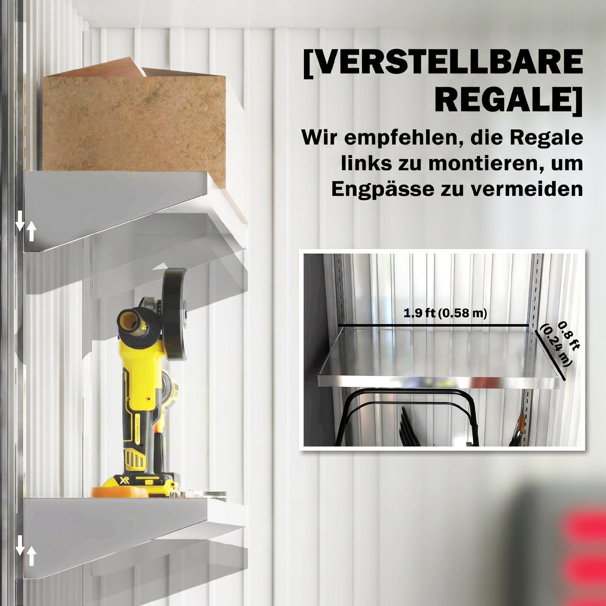GERÄTEHAUS Verzinkter Stahl Dunkelgrau - Dunkelgrau, Metall (95/181/161cm) - Outsunny