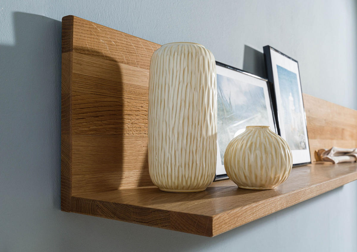 WANDREGAL Wildeiche 170x22x24 braun geölt KENT #313 - Braun, Holz (170/24/22cm) - Massivmoebel24