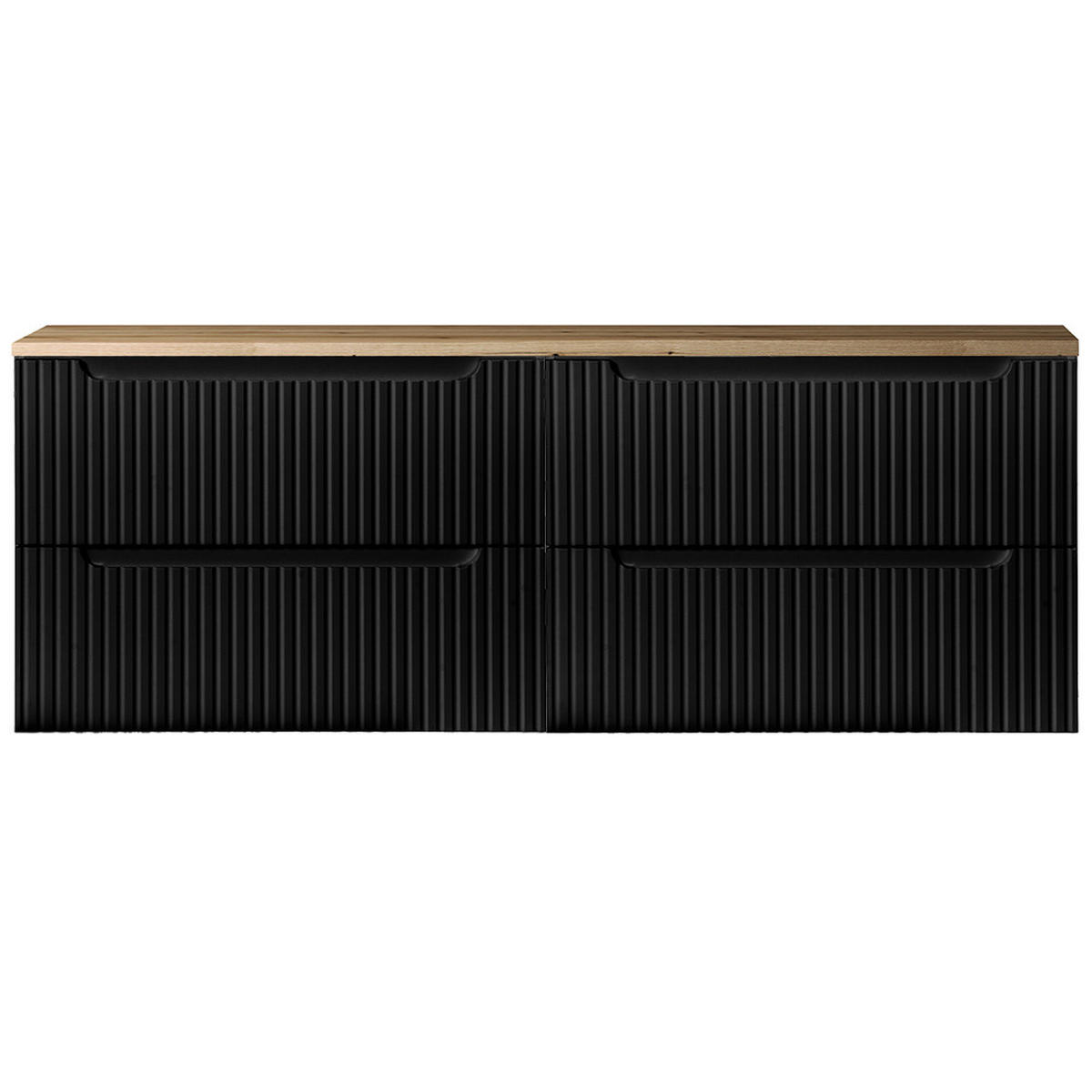 WASCHBECKENSCHRANK Newport-56 - Schwarz, Holzwerkstoff (160/60/40cm) - Lomado