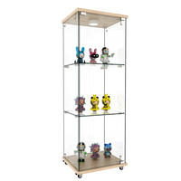 VITRINE aus MDF und Glas 42x36x120 cm Natur mit LED-Beleuchtung und Fernbedienung - Naturfarben, Holzwerkstoff (42.5/120/36.5cm) - IVMEU