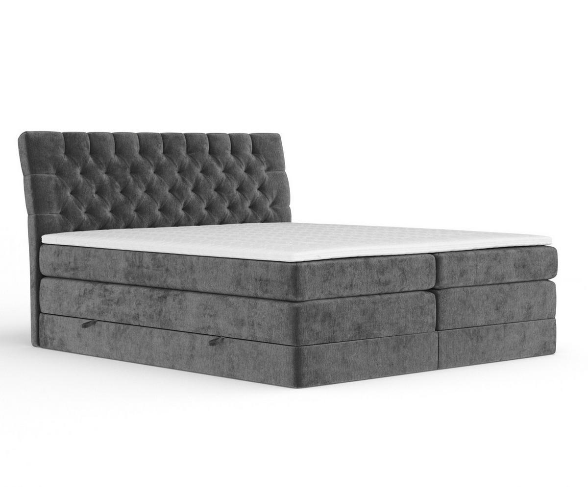 BOXSPRINGBETT Seraphine Anthrazit 180/200 cm - Anthrazit/Schwarz, Holz/Holzwerkstoff (180/200cm) - Maison de Reve