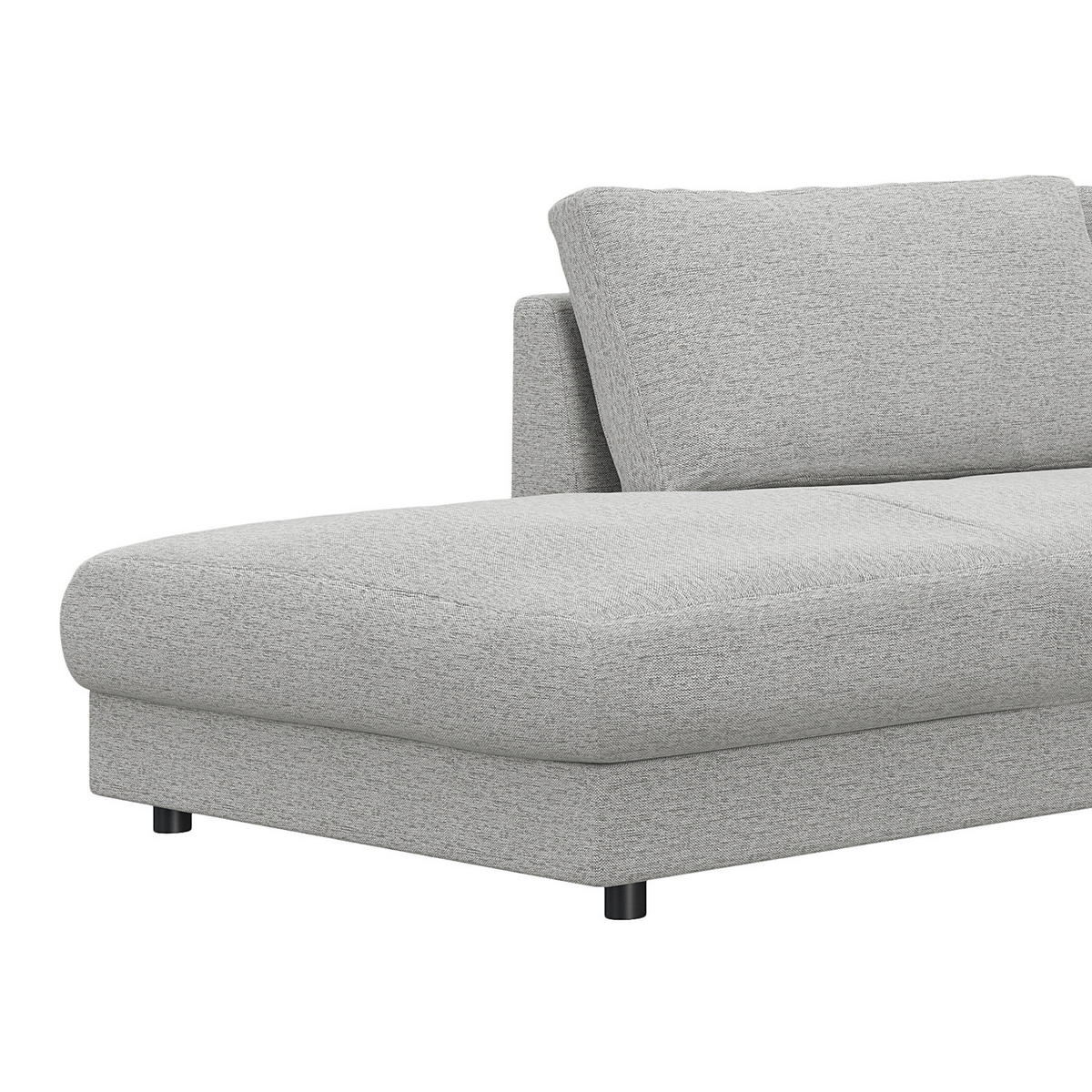 ECKSOFA mit Ottomane - Hellgrau/Schwarz, Holz/Kunststoff (277/251cm) - home24