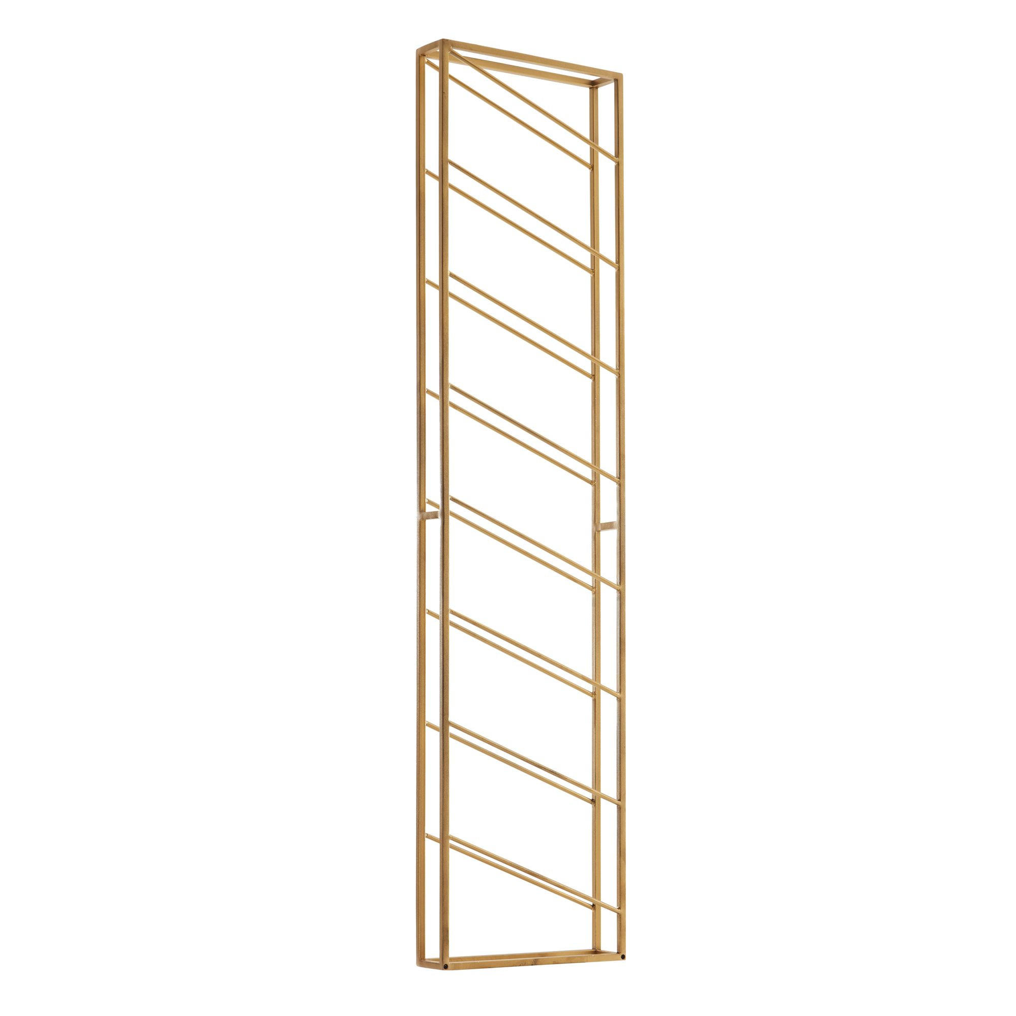 WEINREGAL Metall Groß Schmal Wandmontage Hängend, Gold 36x8x150 cm - Goldfarben, Metall (36/150/8cm) - KADIMA DESIGN
