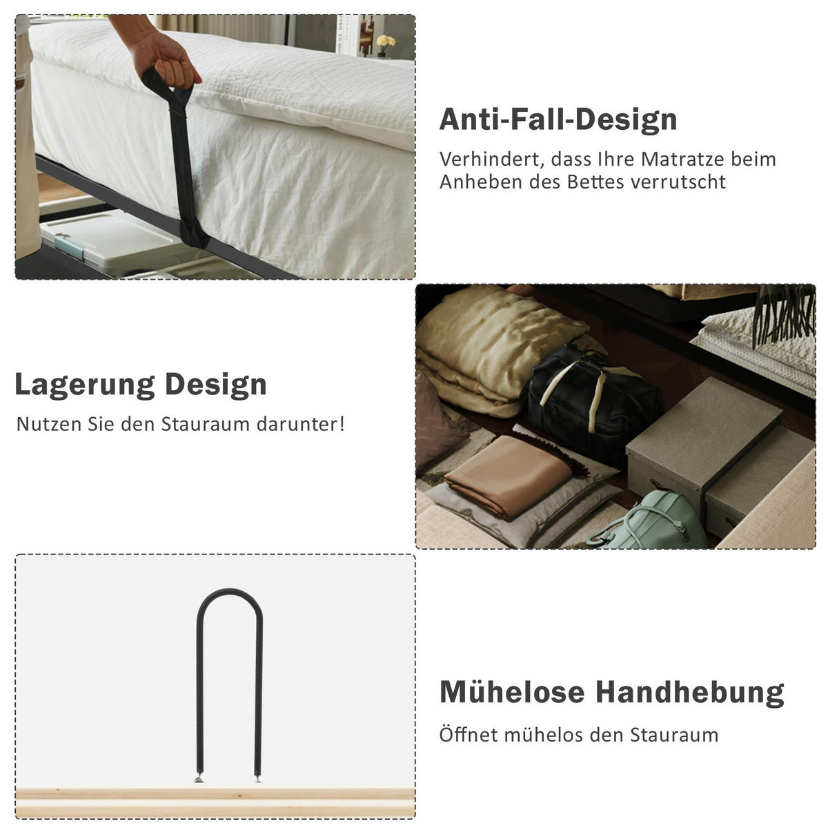 POLSTERBETT 90/200 cm mit USB-/Typ-C-Anschluss, hydraulischem Bettkasten und Matratze, Beige - Beige, Textil (90/200cm) - Redom