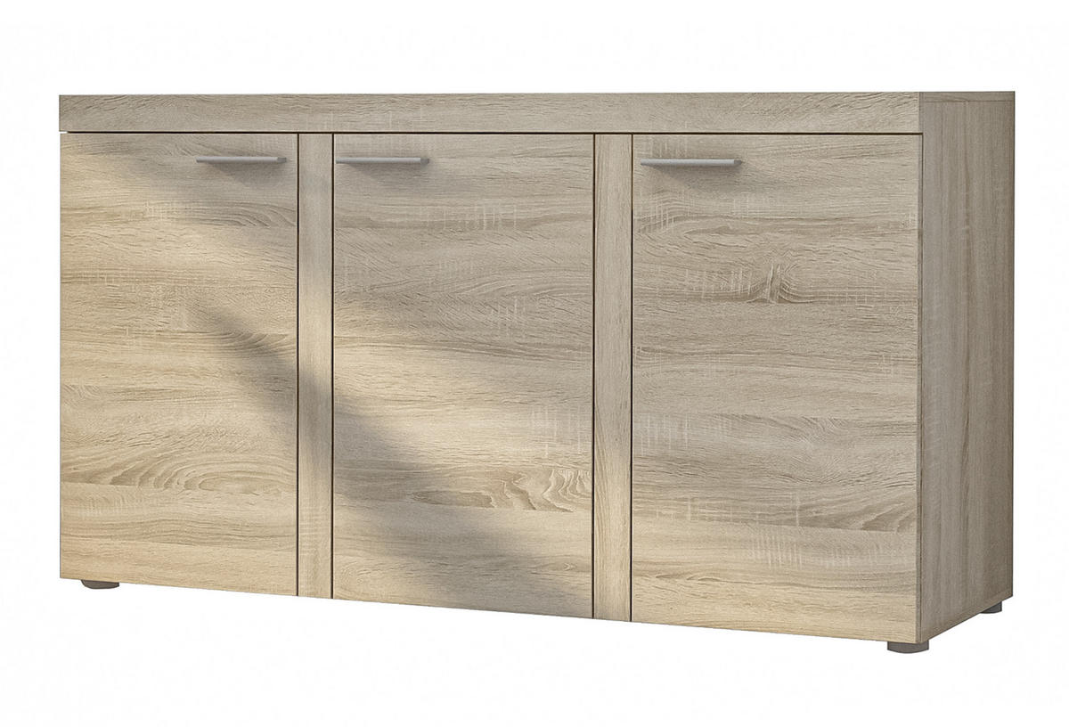 SIDEBOARD Spacoro 3D Eiche Sonoma 148,8/82/40,3 cm – Wohnzimmer Kommode Modern - Beige, Holzwerkstoff/Kunststoff (149/82/40cm) - AX Living
