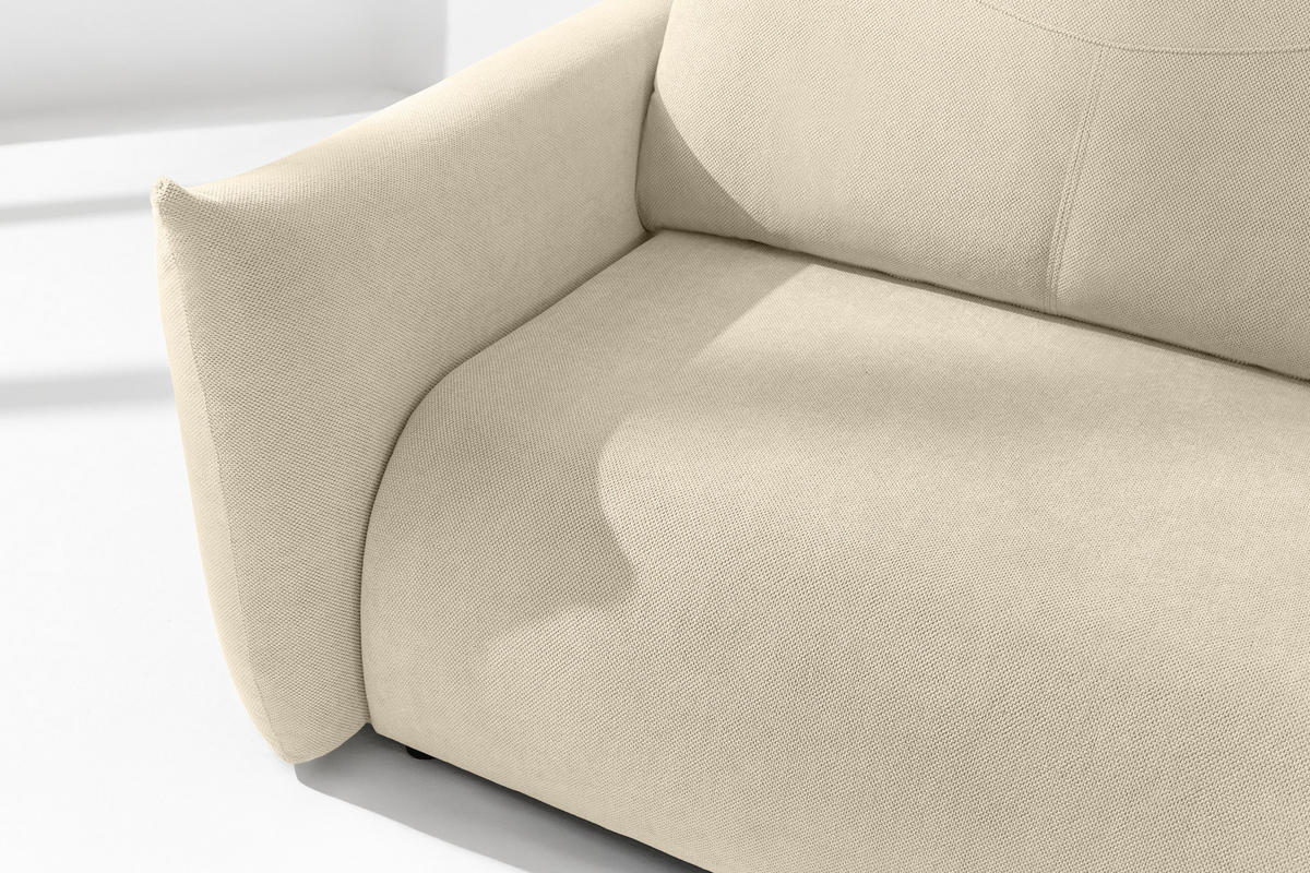 3-SITZER-SOFA LAVIS, Ecru - Ecru, Holz/Textil (242/87/111cm) - KONSIMO®