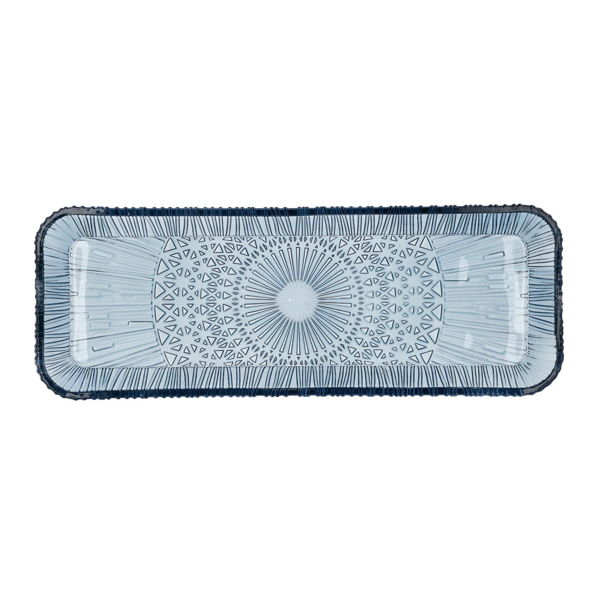 SERVIERPLATTE rechteckig Kusintha 38 x 14 cm Blau - Blau, Keramik (14/3.2/38cm) - Bitz