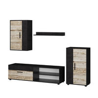WOHNWAND Berno Beige 4er Set - Beige/Anthrazit, Holzwerkstoff (140/38.7/35.2cm) - Vicco