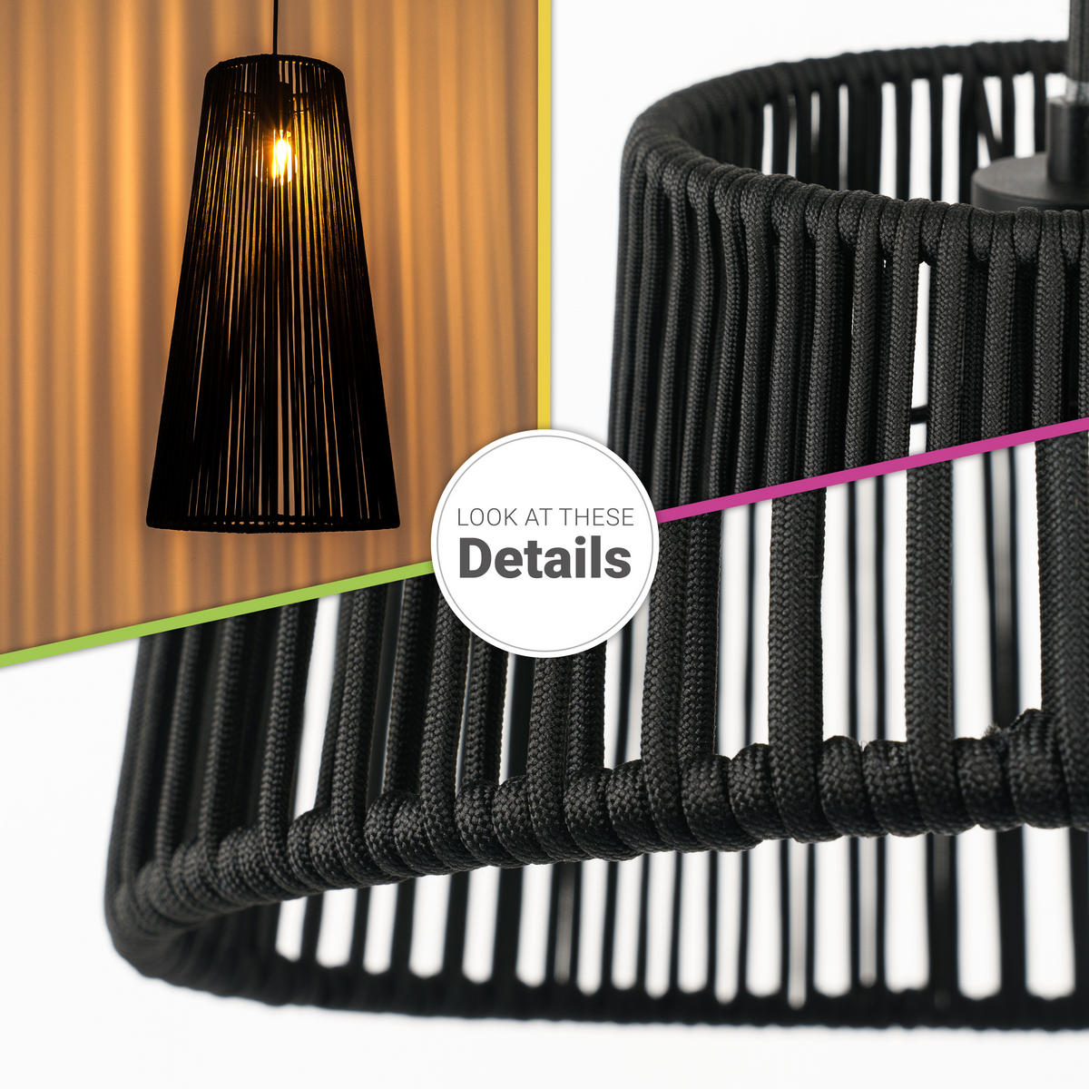 PENDELLEUCHTE Hugo Pd1 Mayve - Schwarz, Metall (32/32/60cm) - Paco Home