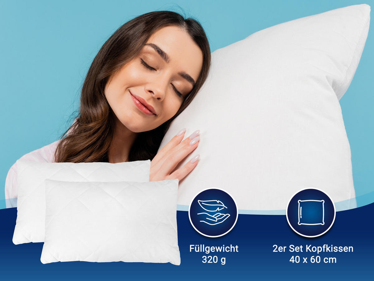 KISSEN, 2er-Set, 40x60 cm, 50% Polyester, 50% Baumwolle, Weiß - Weiß, Textil (40/60cm) - Zollner