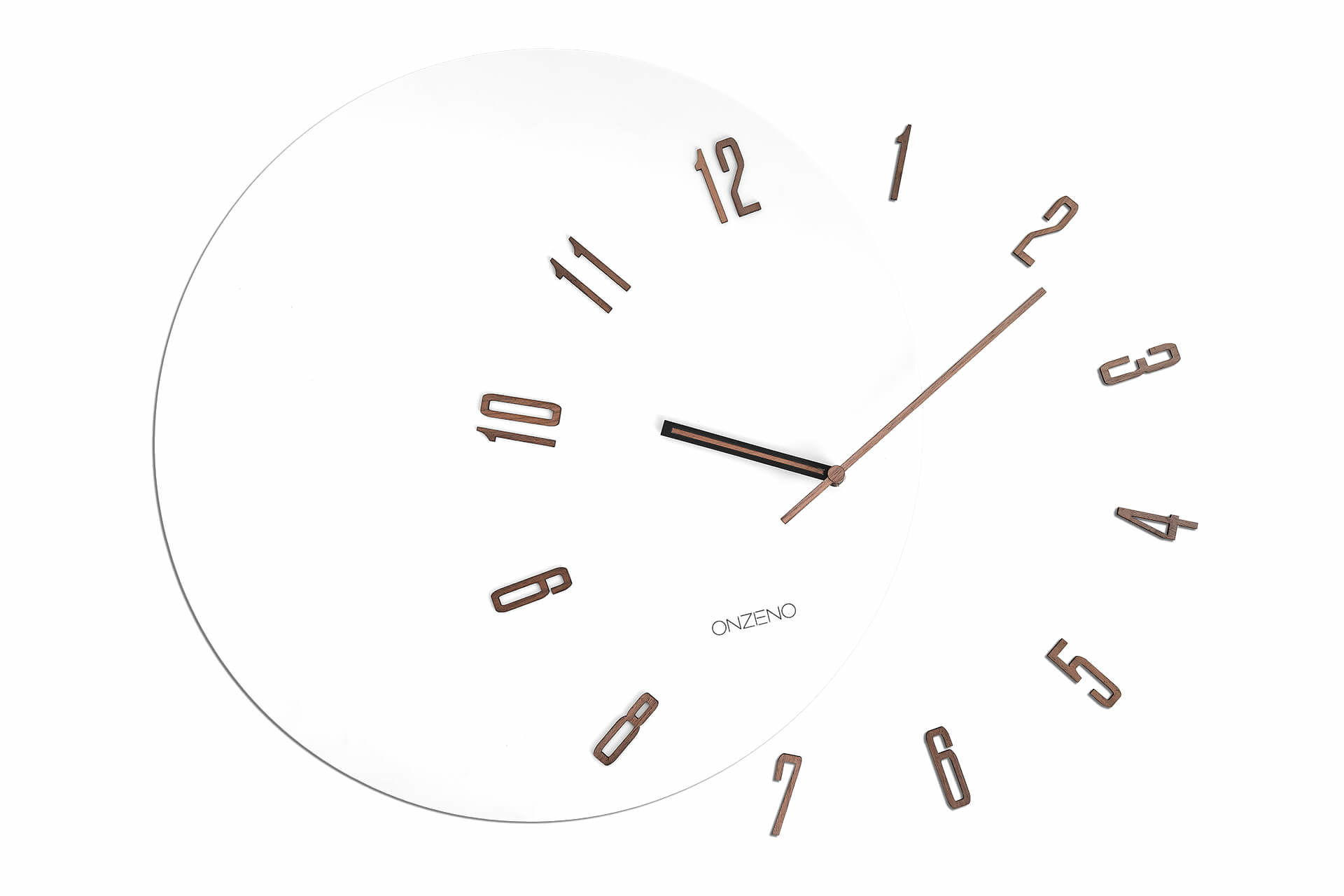 WANDUHR Design Weiß 60/53 cm - Weiß, Holzwerkstoff/Kunststoff (0.92/53/1cm) - ONZENO
