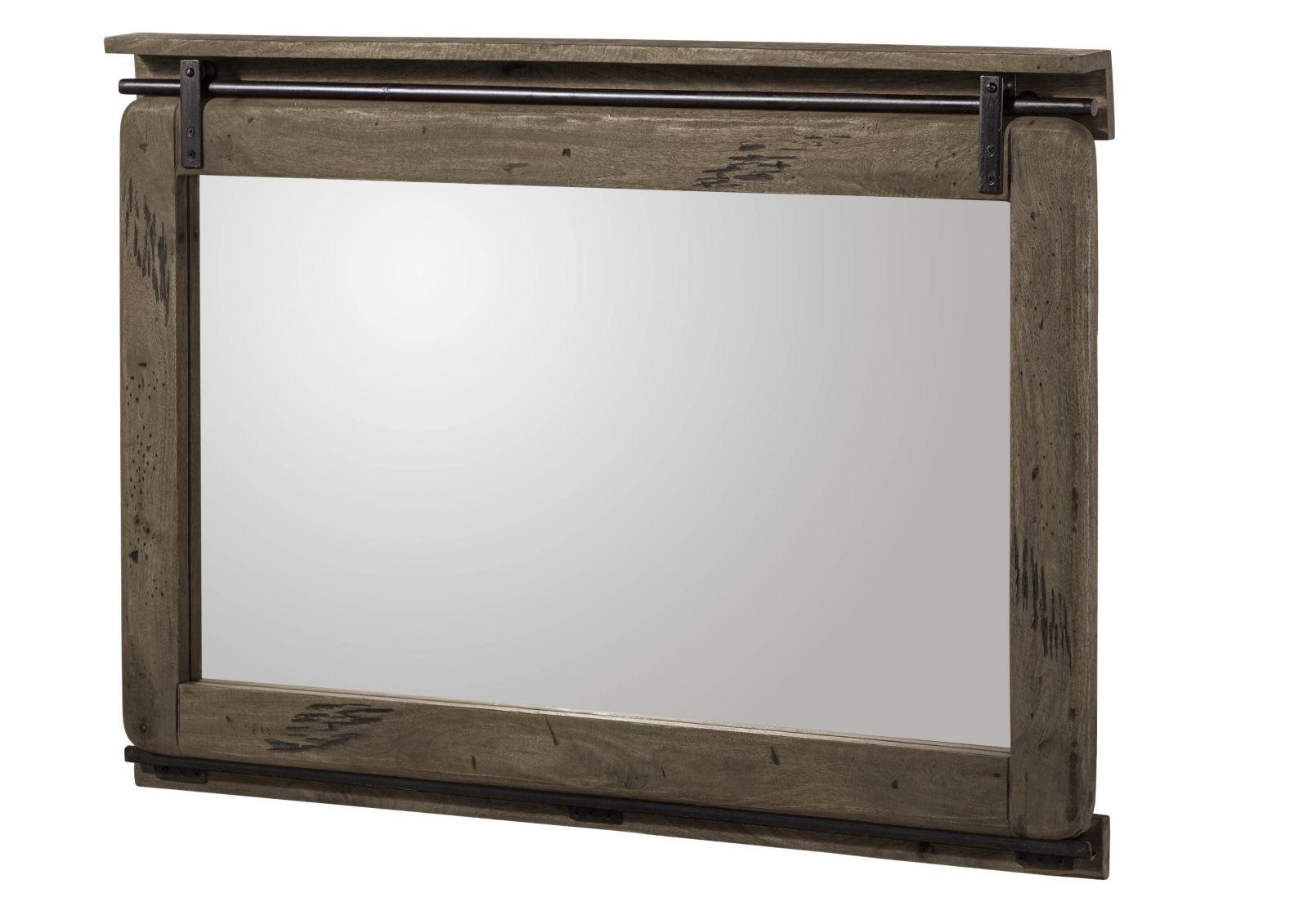 SPIEGEL Mango 114x6x80 grau lackiert RAILWAY #278 - Grau, Holz (114/80/6cm) - Massivmoebel24