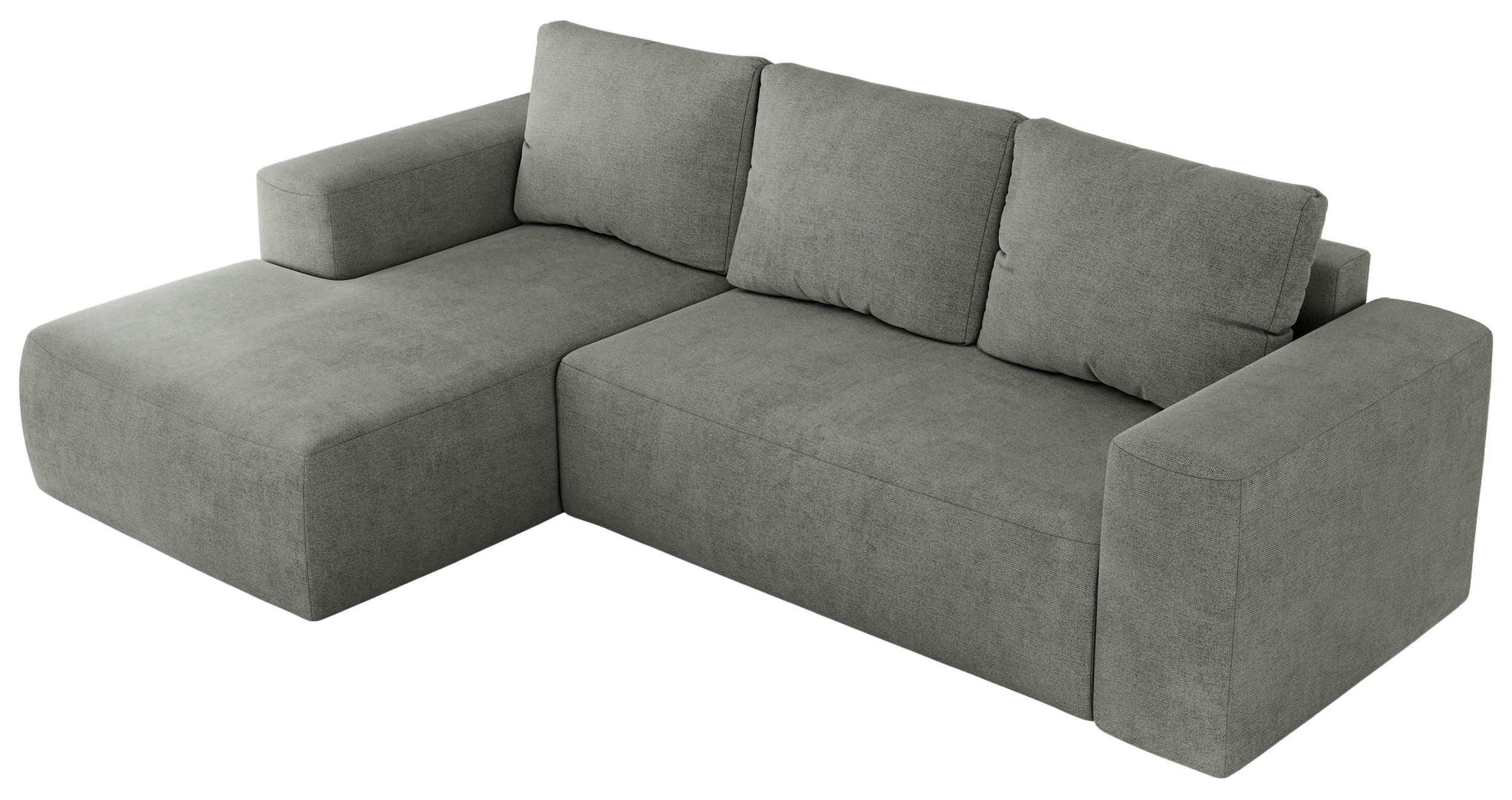 ECKSOFA TRENTINO L Grau Stukture - Links - Schwarz/Grau, Textil (266/164cm) - MKS