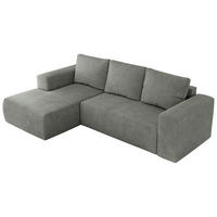 ECKSOFA TRENTINO L Grau Stukture - Links - Schwarz/Grau, Textil (266/164cm) - MKS