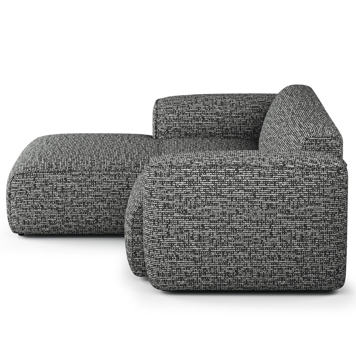 ECKSOFA mit XL-Longchair - Schwarz/Grau, Kunststoff/Textil (260/171cm) - home24