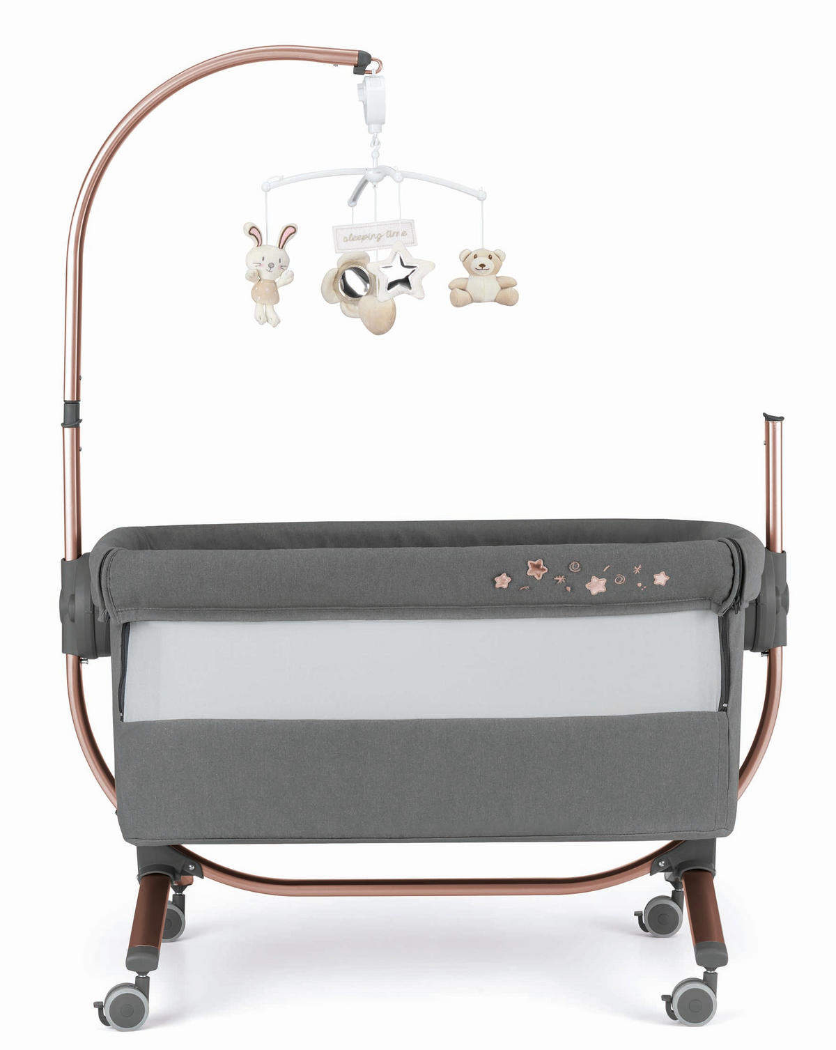 BEISTELLBETT Babybett für Babys Cullami | für 0-9 kg | 8-fach höhenverstellbar | Anthrazit - Anthrazit, Textil (75/15/110cm) - Cam il Mondo del Bambino S.p.A.