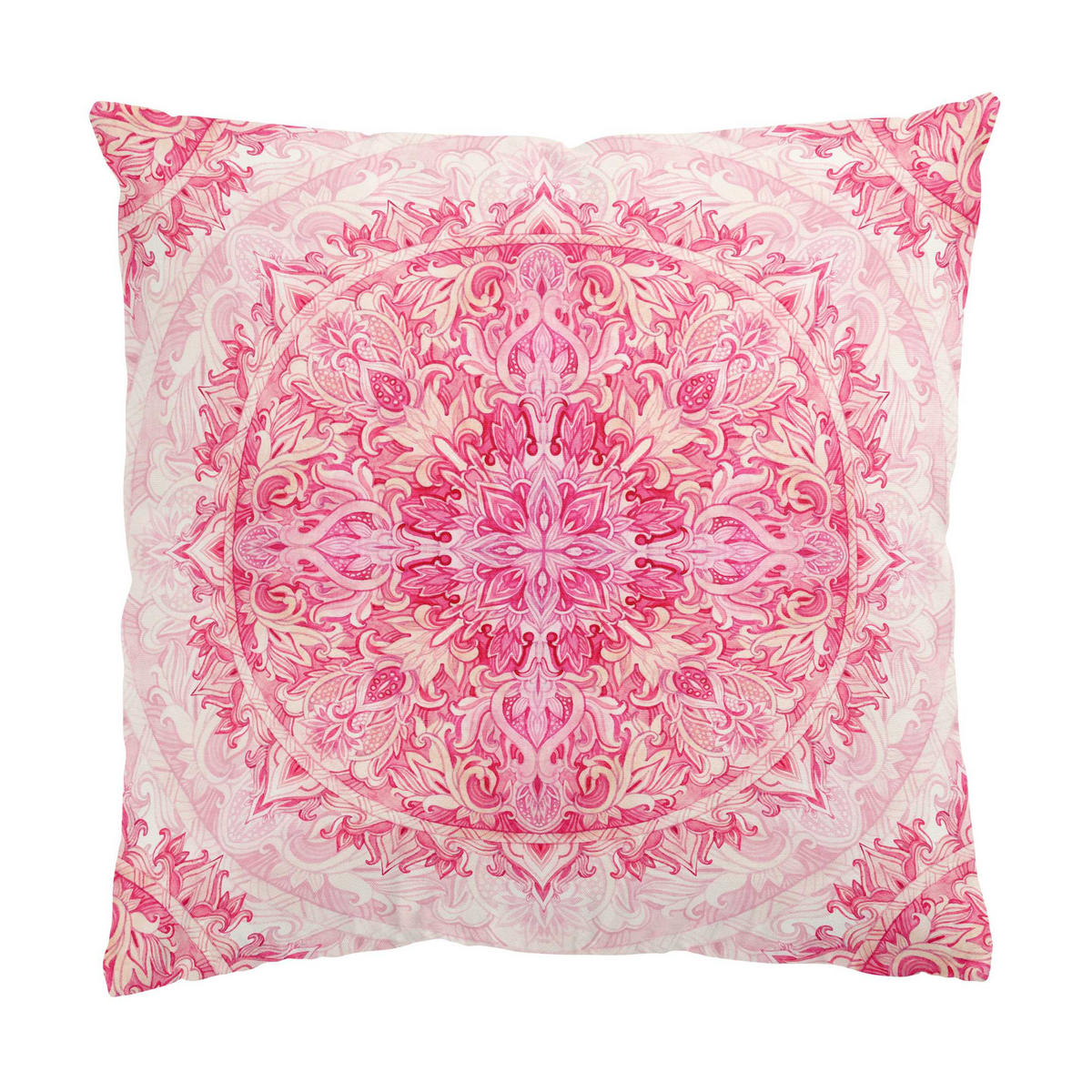 DEKOKISSEN Mandala Aquarell Ornament Muster pink 40/40 cm - Pink, Textil (40/40/10cm) - Bilderwelten