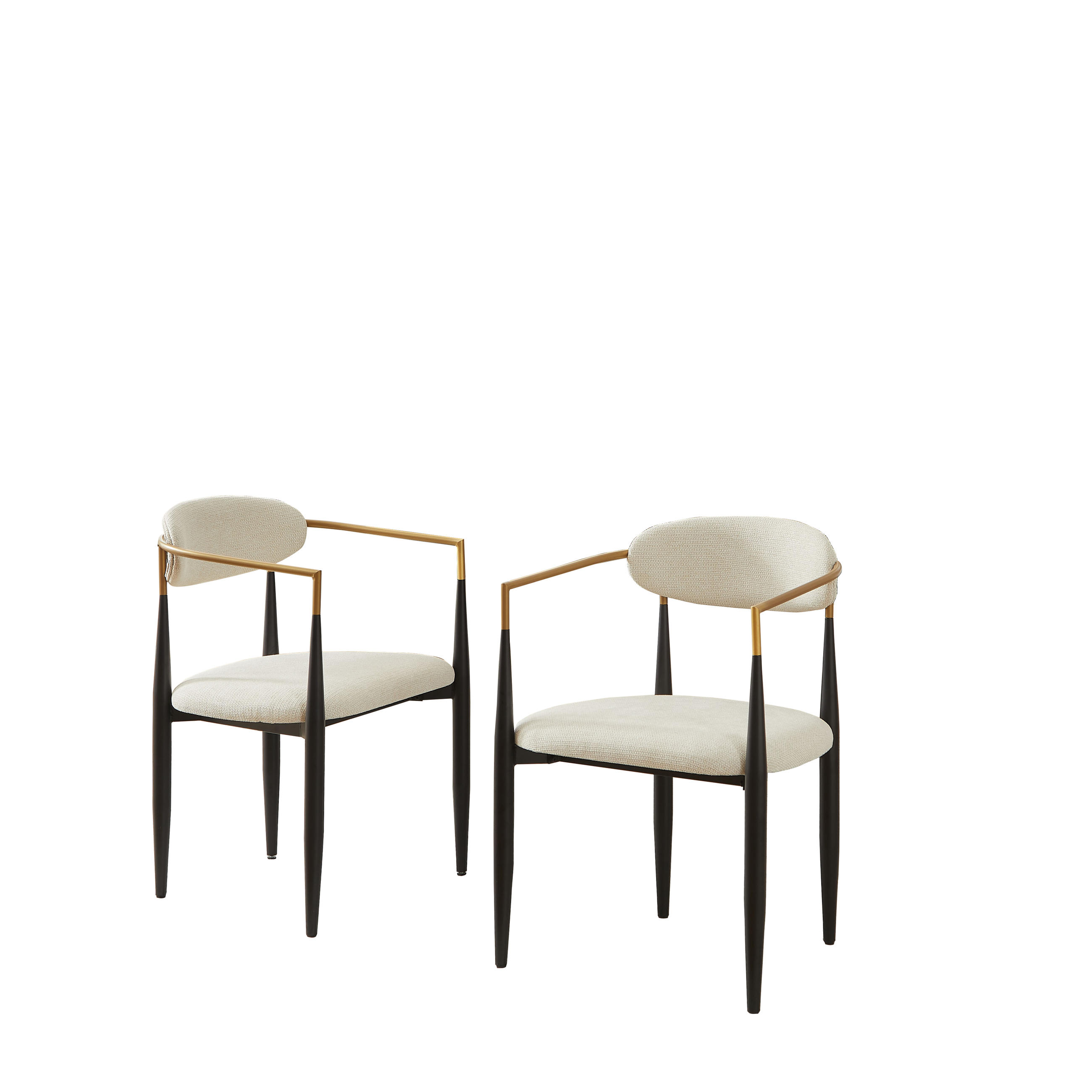 ARMLEHNSTUHL-SET DE-36386 2 Stück mit Metallgestell Beige - Beige, Metall (59/85/55cm) - ComfortXL