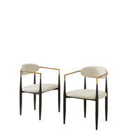 ARMLEHNSTUHL-SET DE-36386 2 Stück mit Metallgestell Beige - Beige, Metall (59/85/55cm) - ComfortXL