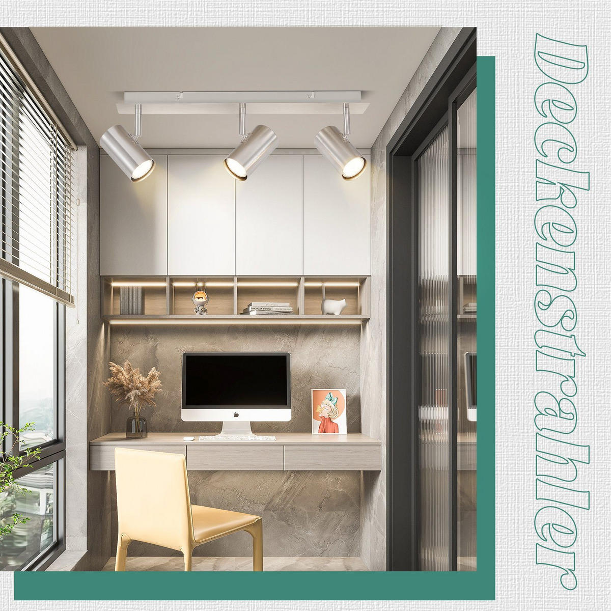 DECKENSTRAHLER Robb 16.5/5.5/4.7cm - Silberfarben, Metall (16.5/5.5/4.7cm) - ZMH