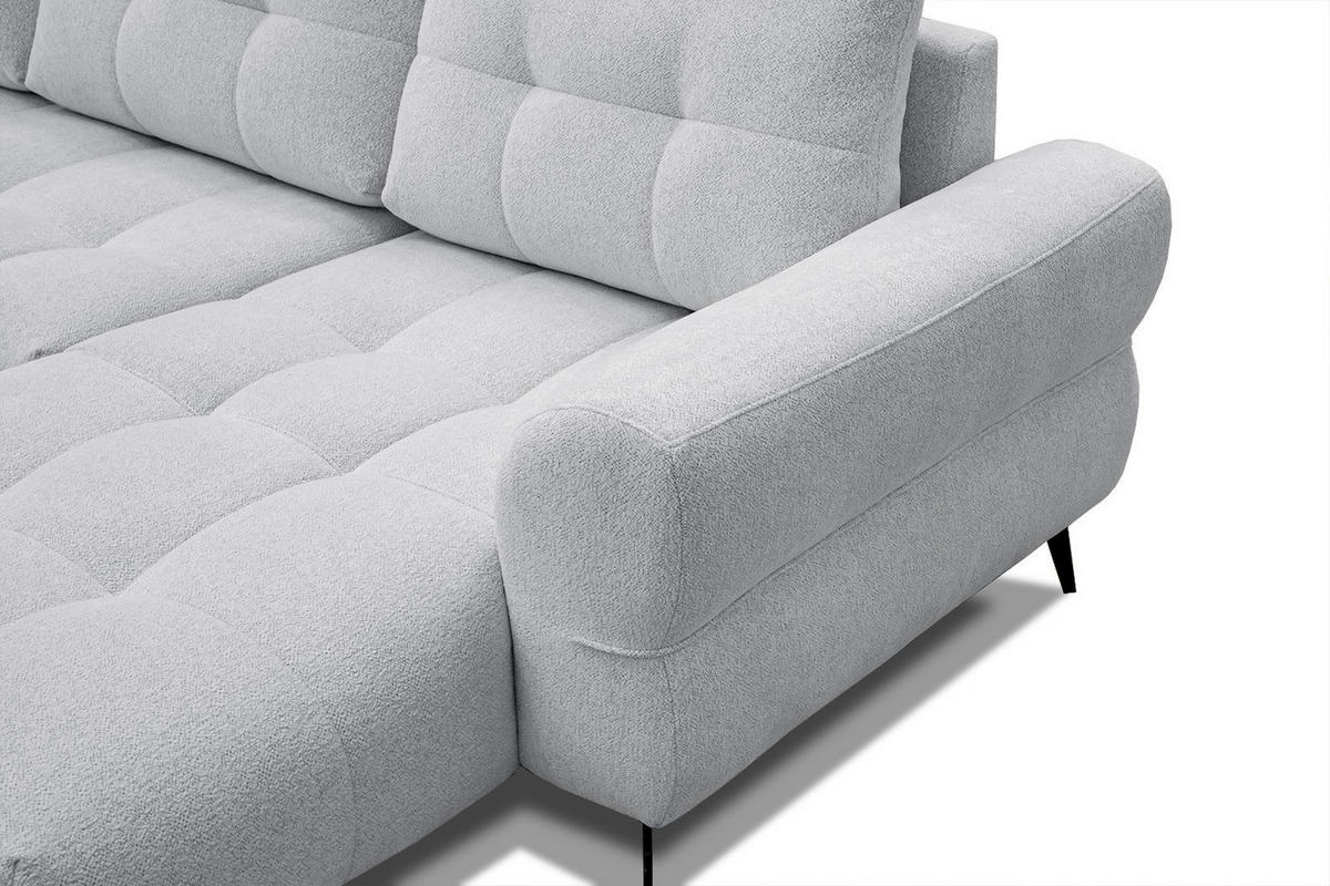 ECKSOFA SALVINI 4-Sitzer, hellgrau - Hellgrau/Schwarz, Holzwerkstoff/Textil (292/158cm) - Courtois Laville