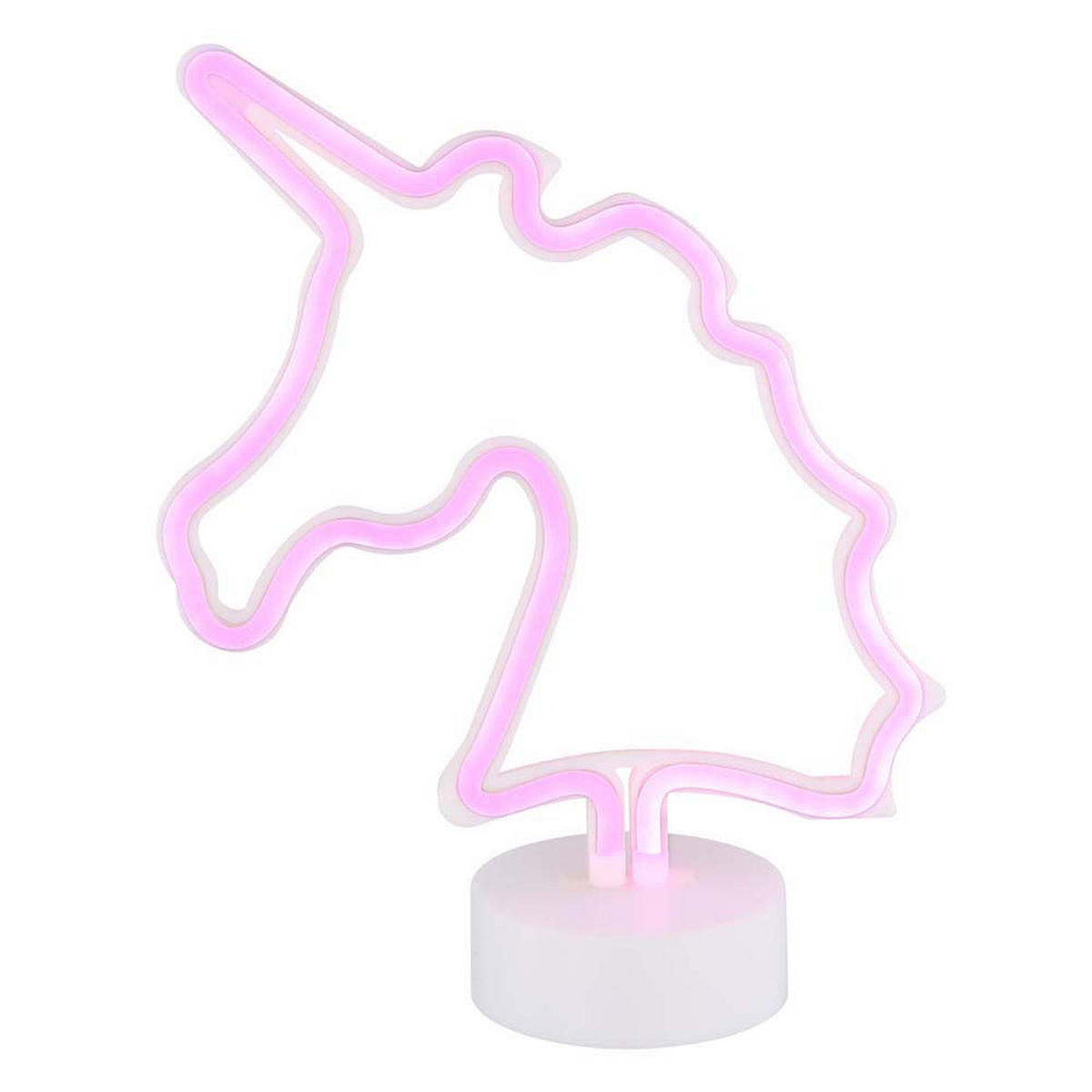 LED TISCHLEUCHTE Einhorn Weiß - Weiß, Kunststoff (20/10/28.5cm) - Globo Lighting