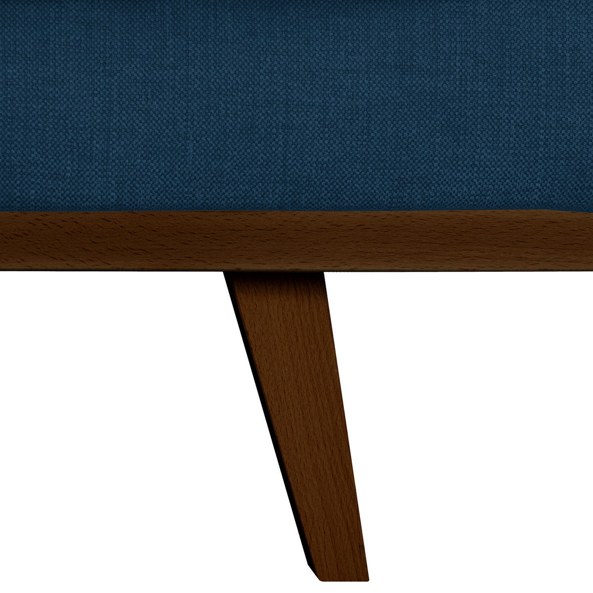 POLSTERHOCKER - Blau/Buchefarben, Buchenholz/Textil (85/43/60cm) - home24