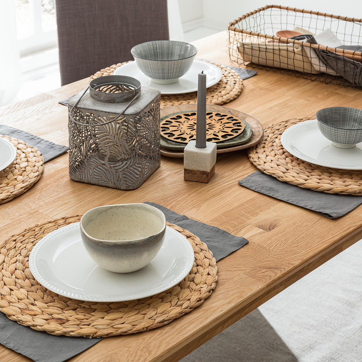 ESSTISCH - Eiche massiv - Eichefarben, Holz (90/120/75cm) - home24