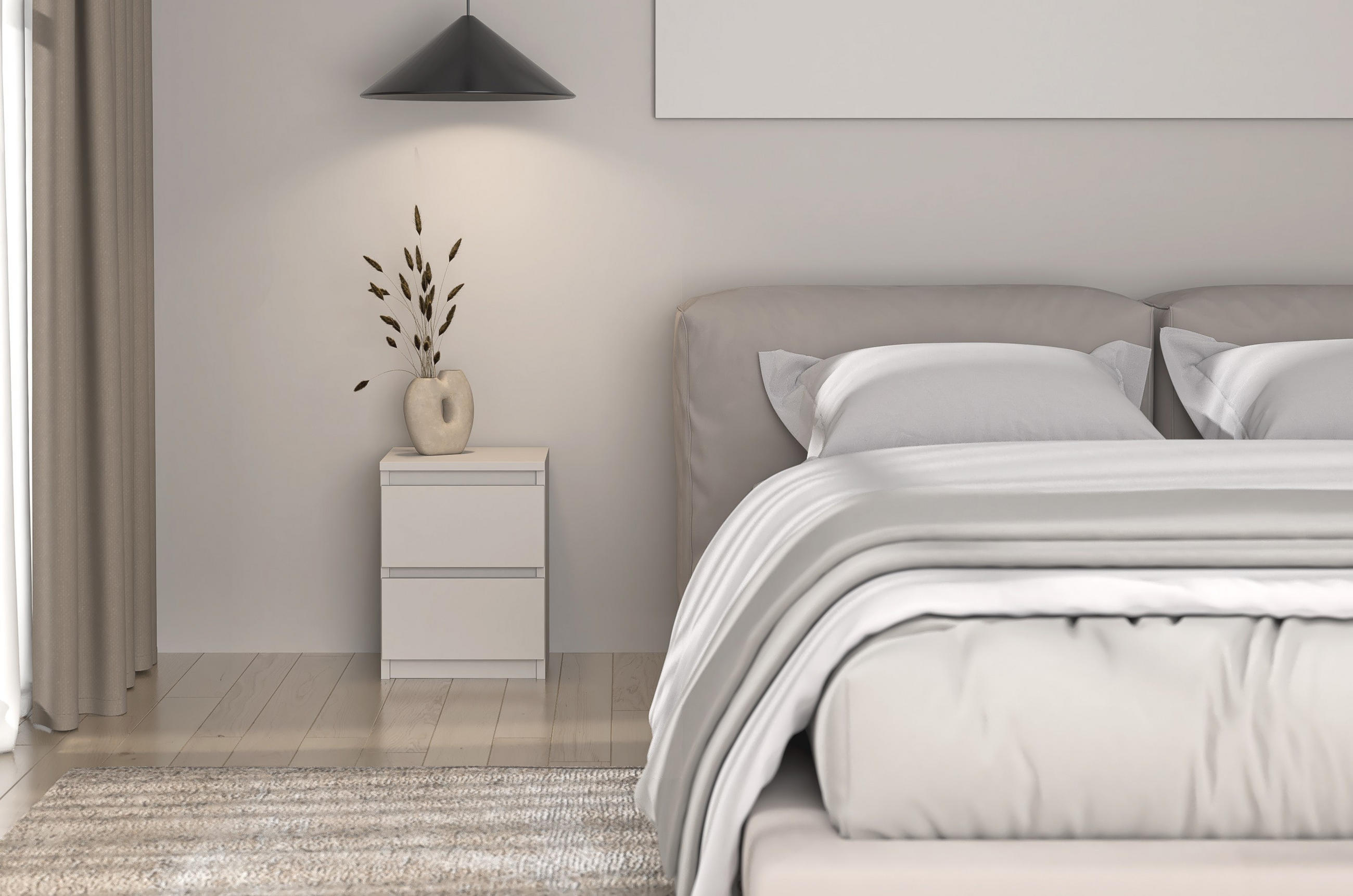 NACHTTISCH MALWA M2 - KASCHMIR BEIGE - Kaschmir, Holzwerkstoff (30/40/30cm) - CDF