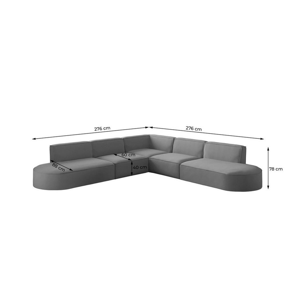 Thumbnail - Fun Möbel Ecksofa, Taupe, Textil, L-Form, 276x276 cm, Wohnzimmer, Sofas & Couches, Wohnlandschaften, Ecksofas