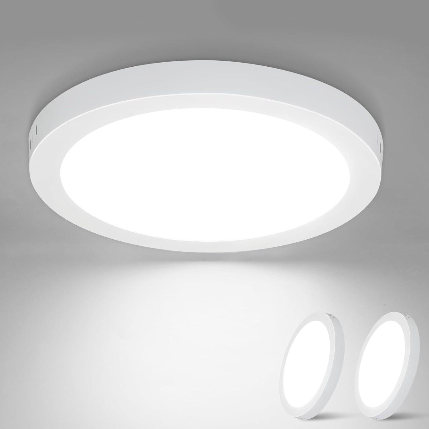 LED-DECKENLEUCHTE Miraj 23/3/23 cm （2er-set） - Weiß, Kunststoff (23/23/3cm) - ZMH