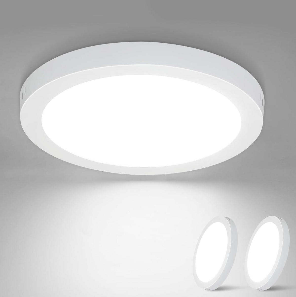 LED-DECKENLEUCHTE Miraj 23/3/23 cm （2er-set） - Weiß, Kunststoff (23/23/3cm) - ZMH