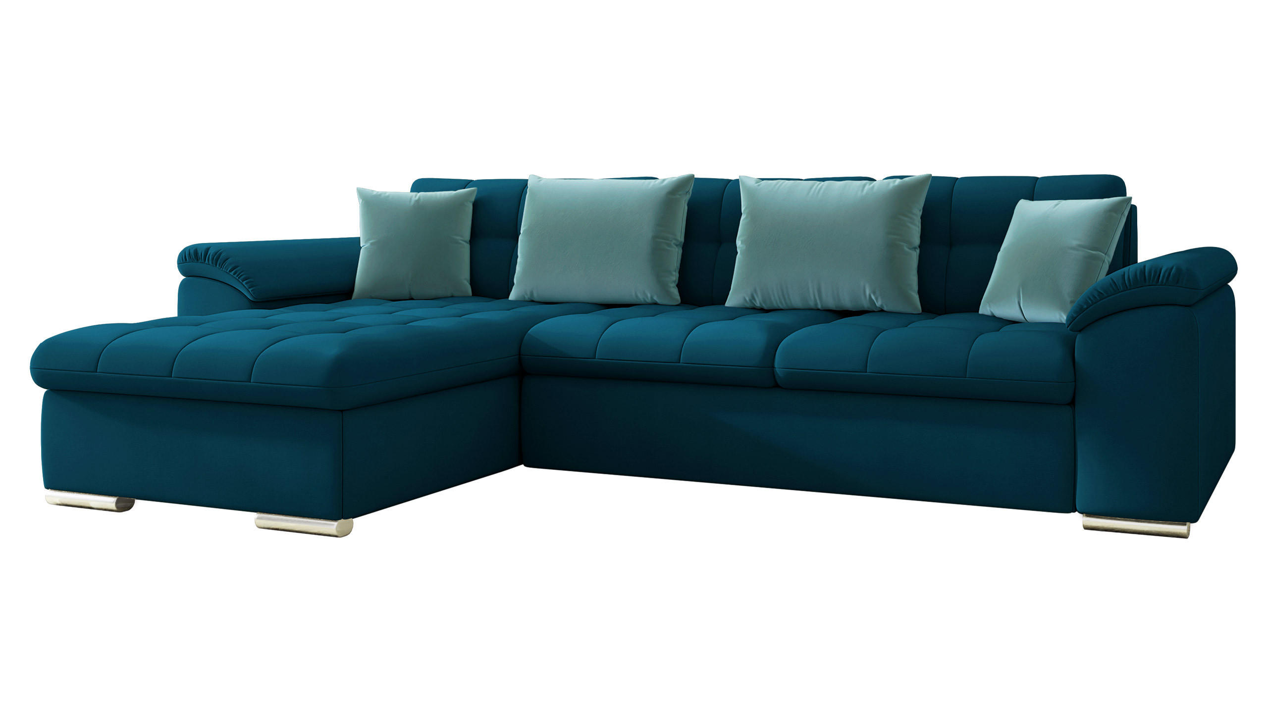 ECKSOFA Diana Premium, Seite: Links - Türkis, Holz/Textil (280/160cm) - MIRJAN24