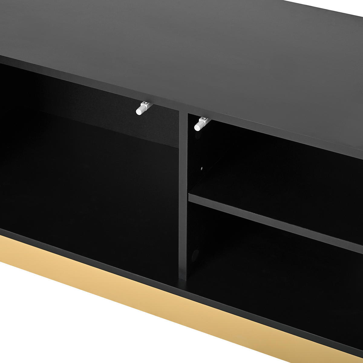 TV STOLEK v černé barvě s úložným prostorem a strukturovanými dvířky, 170×40,5×47 cm - černá, kompozitní dřevo (170/47/40.5cm) - STILVORA