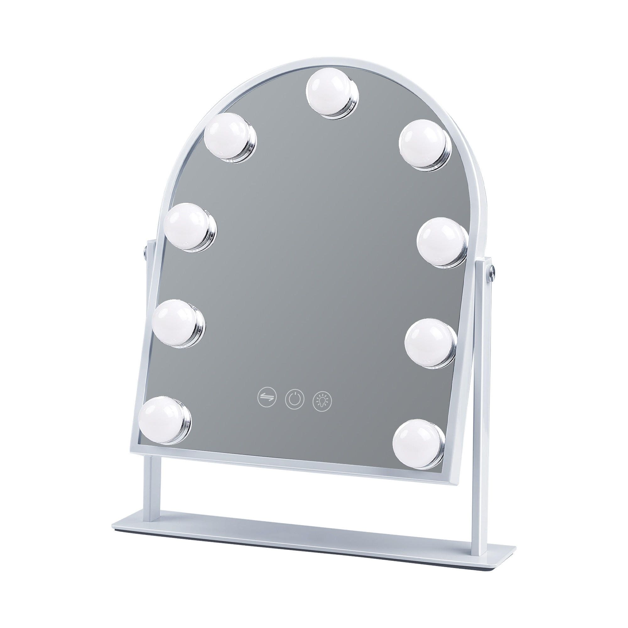 SCHMINKSPIEGEL mit Beleuchtung Weiß 25/30 cm - Weiß, Metall (25/30/3cm) - VANITII