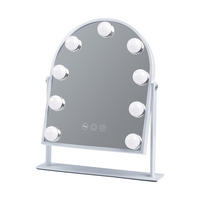 SCHMINKSPIEGEL mit Beleuchtung Weiß 25/30 cm - Weiß, Metall (25/30/3cm) - VANITII
