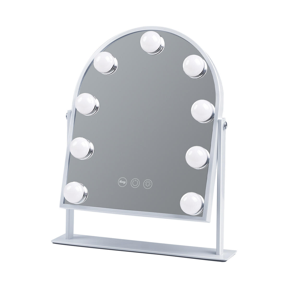 SCHMINKSPIEGEL mit Beleuchtung Weiß 25/30 cm - Weiß, Metall (25/30/3cm) - VANITII