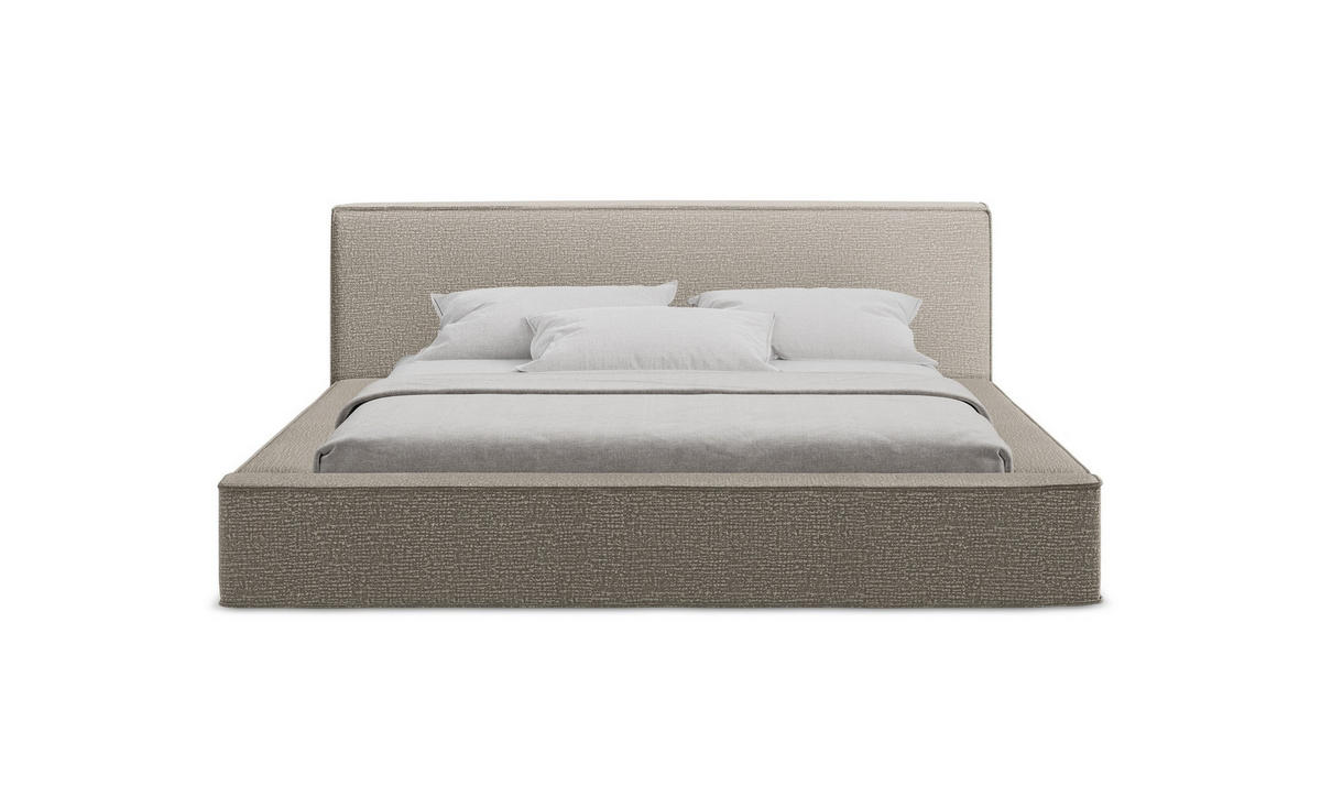 POLSTERBETT mit Bettkasten und Lattenrost 200x240 Grau - Taupe/Schwarz, Kunststoff/Textil (160/200cm) - Makamii