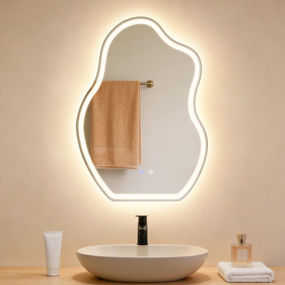 LED BADEZIMMERSPIEGEL 3.4/50/70cm - Weiß, Glas (3.4/70/50cm) - Nettlife