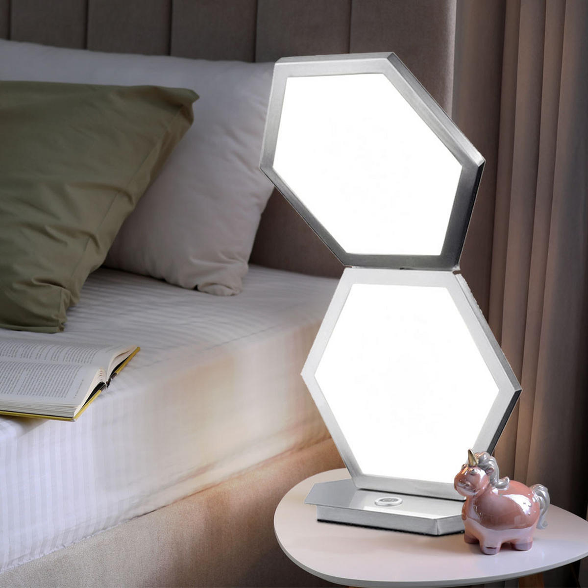 LED TISCHLEUCHTE SIGNE Silber Acryl Aluminium - Silberfarben, Metall (22/13.5/38cm) - Wofi