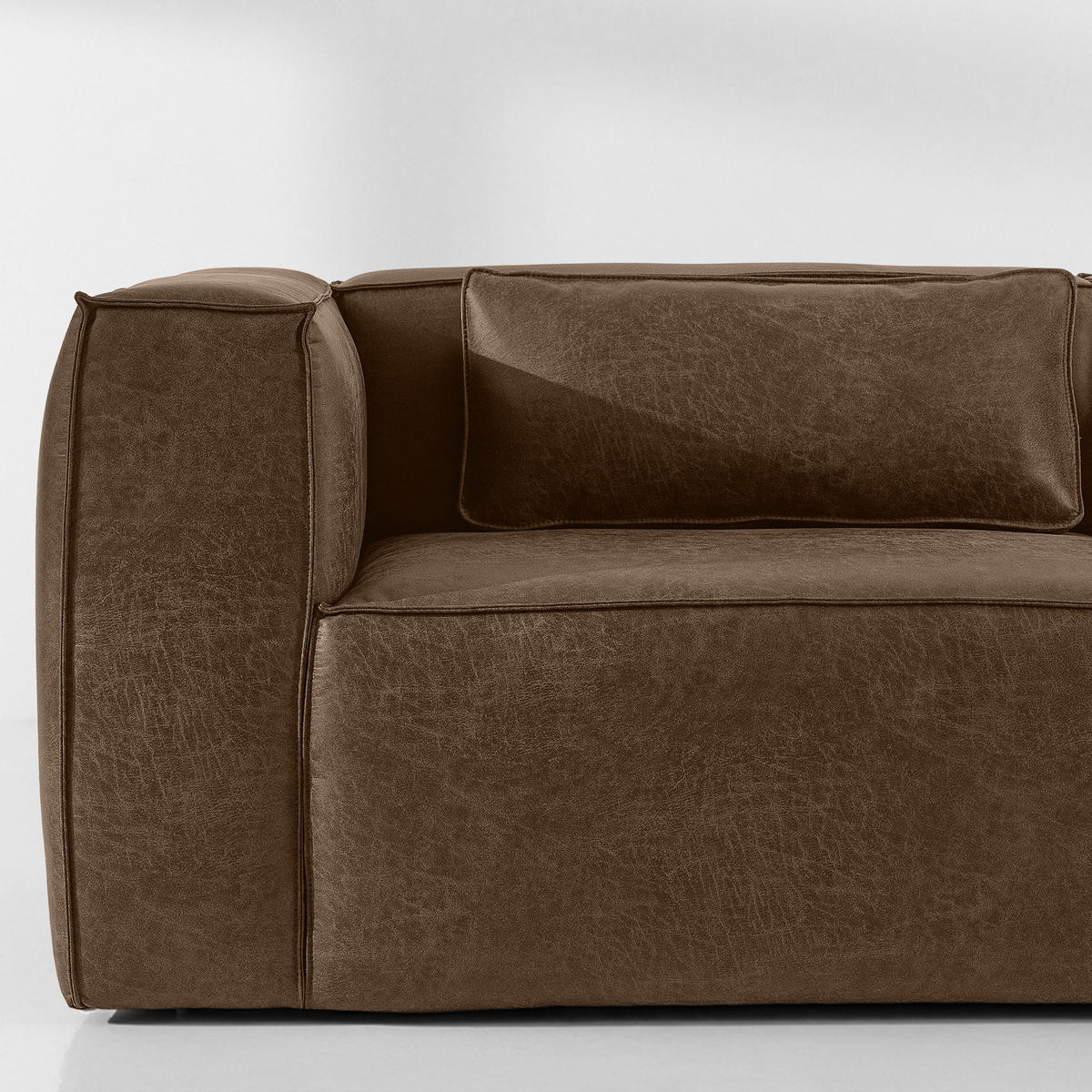 3-SITZER SOFA FEROX, Dunkelbraun - Dunkelbraun, Holz/Holzwerkstoff (240/73/96cm) - KONSIMO®