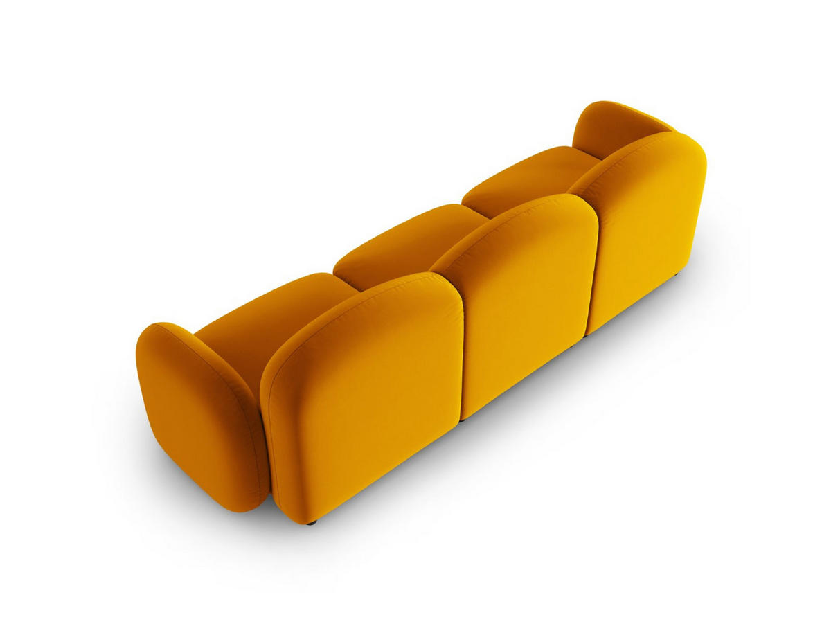 SOFA Blair aus Samt gelb 3 Sitzplätze - Gelb, Textil (87/80/272cm) - Micadoni