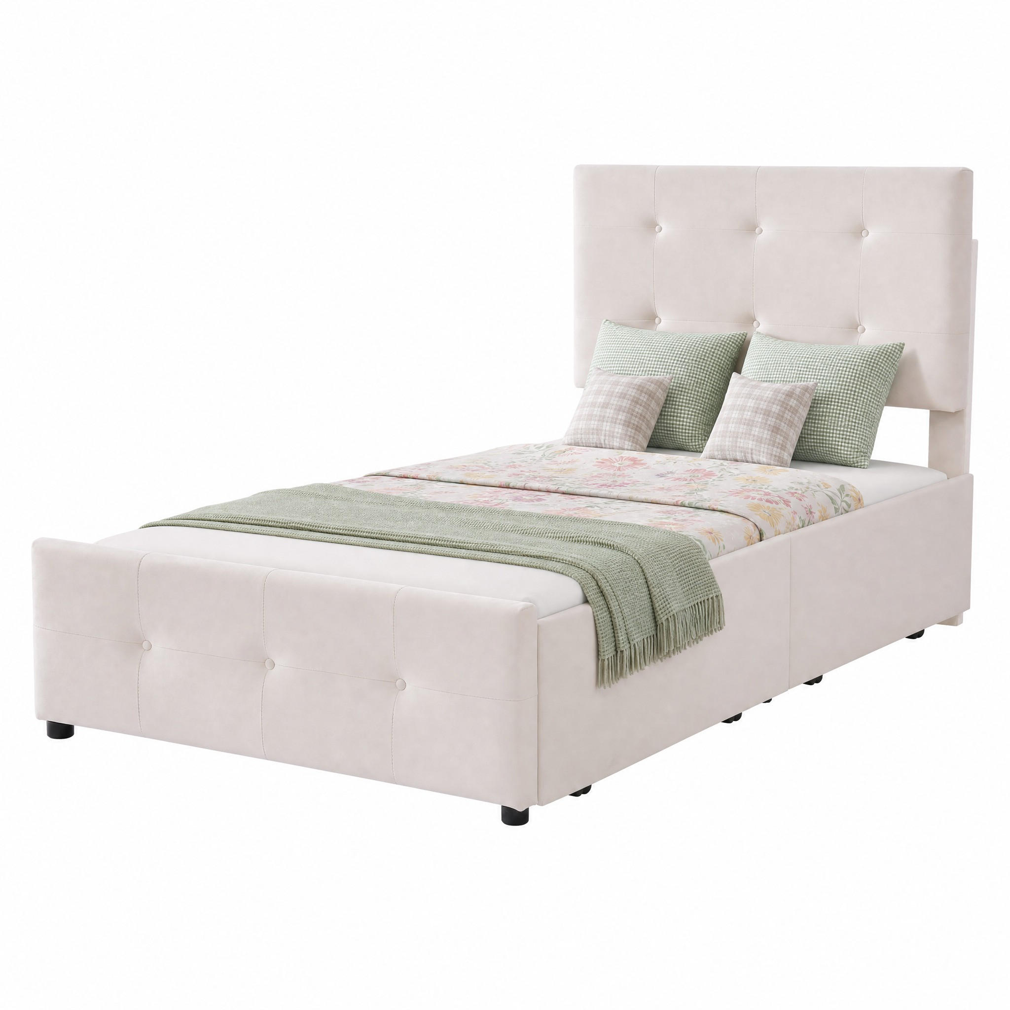 Beauniv Polsterbett Beige 90x200 cm