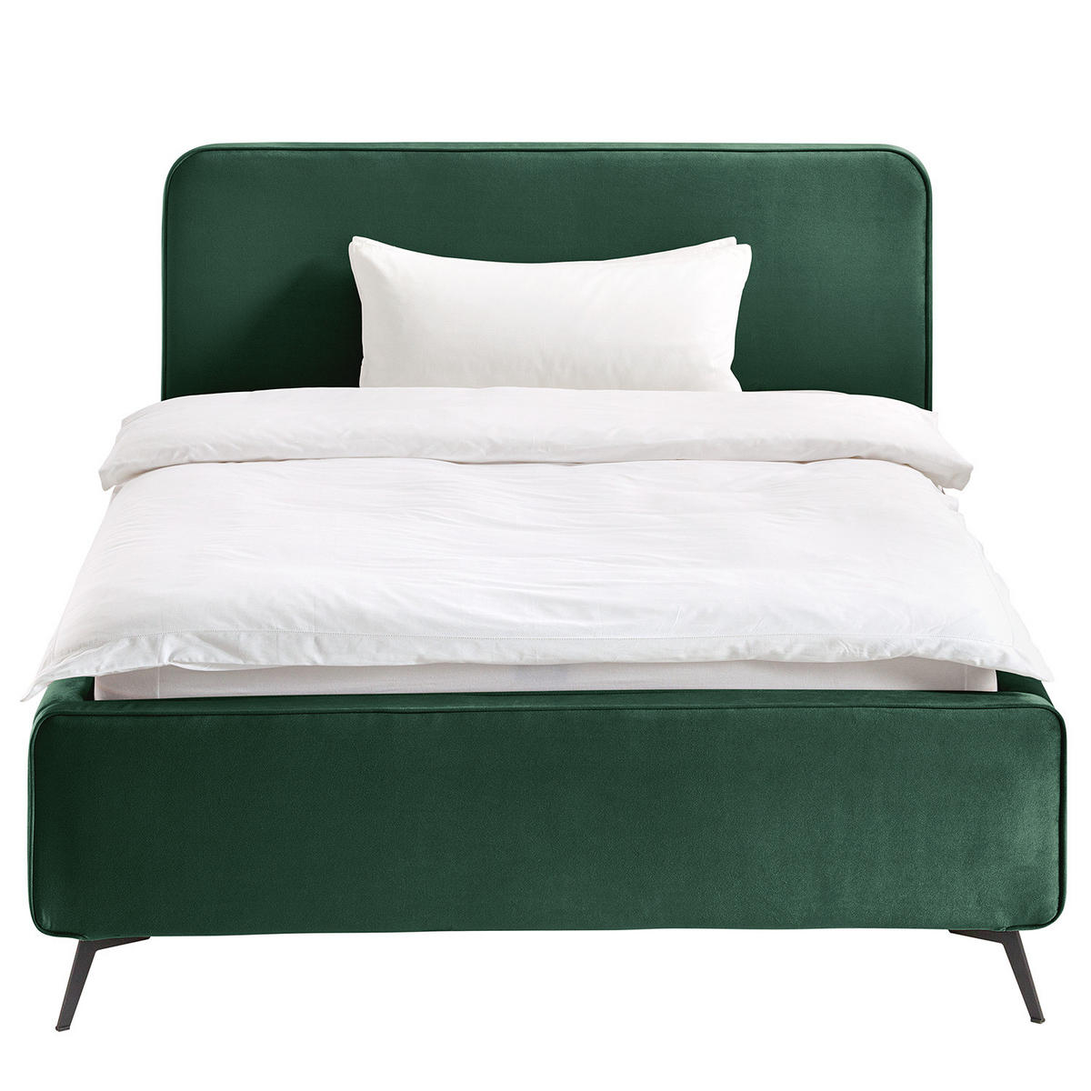 POLSTERBETT - Dunkelgrün, Textil (140/200cm) - home24