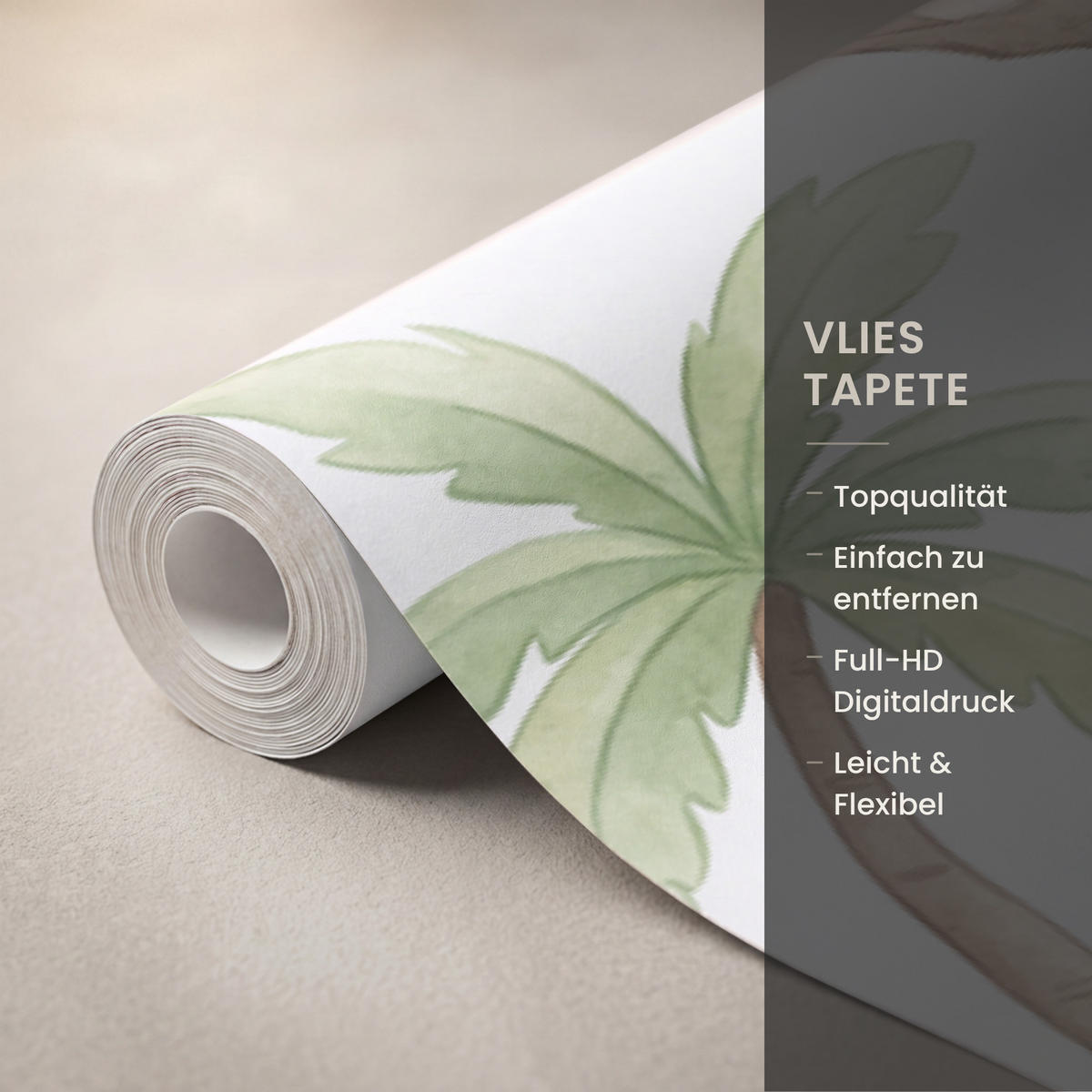 KINDERTAPETE - Tiere - Dschungel - Pastell - 500x200 cm - Weiß, Papier (500/200cm) - OnlyWow