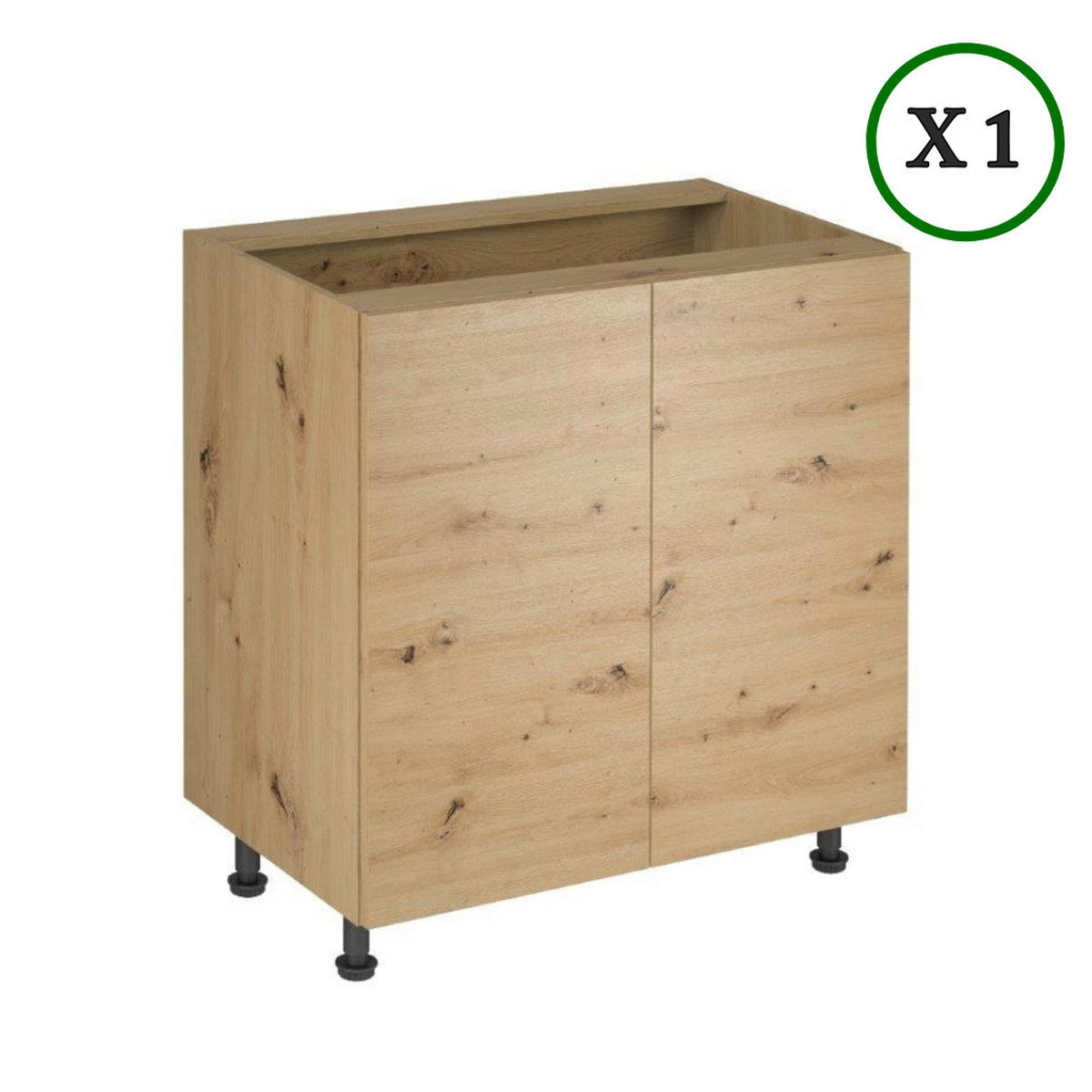 KÜCHENZEILE 240 cm - Langen K25-M240 - in Artisan Eiche/Grau - Eiche Artisan/Grau, Holz/Metall (240/210/47cm)