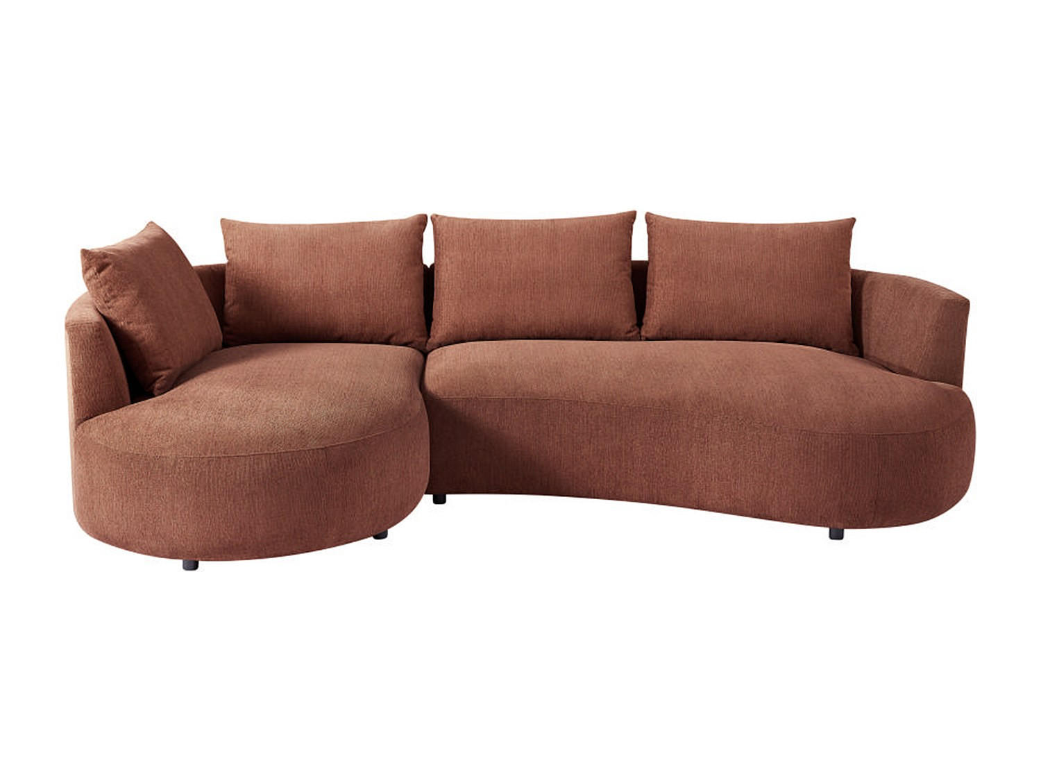 SOFA - 5 Personen - samt - terracotta Lousado - Terracotta, Textil (285/87/158cm) - Vente-Unique