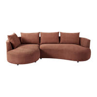 SOFA - 5 Personen - samt - terracotta Lousado - Terracotta, Textil (285/87/158cm) - Vente-Unique
